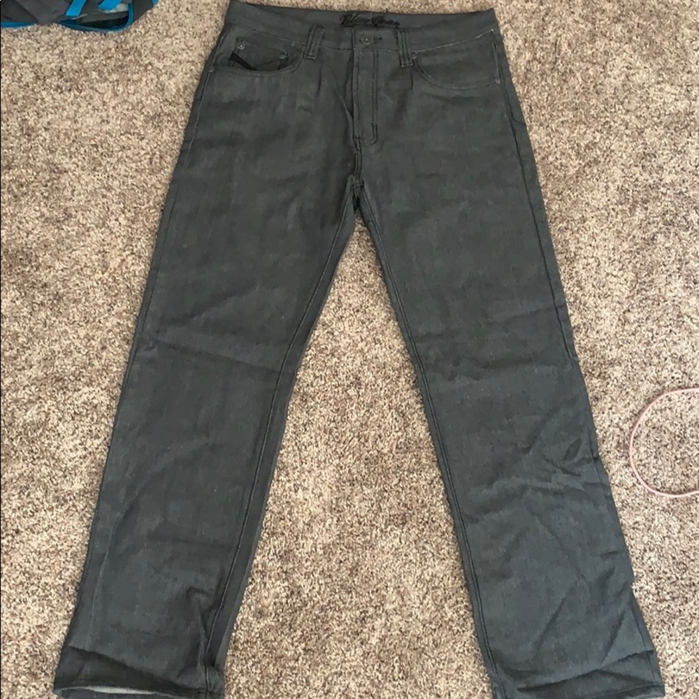 Straight leg blue jeans